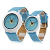 Couple Style Unisex PU Analog Quartz Wrist Watch (Blue)