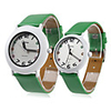 Couple Style Unisex PU Analog Quartz Wrist Watch (Green)