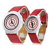 Couple Style Unisex PU Analog Quartz Wrist Watch (Red)