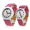 Couple Style Unisex PU Analog Quartz Wrist Watch (Rose)
