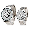 Couple Style Unisex Steel Analog Quartz Wrist Watch (Silver)