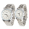 Couple Style Unisex Steel Analog Quartz Wrist Watch (Silver)
