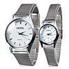 Couple Style Unisex Steel Analog Quartz Wrist Watch (Silver)