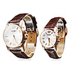 Couple Water Resistant Style PU Analog Quartz Wrist Watches (Brown)