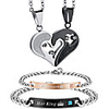 couples bracelets and necklace set for him and her love heart puzzle matching valentine gifts jewelry
