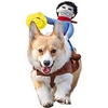 cowboy rider dog costume for dogs outfit knight style with doll and hat pet costume (l)