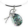 Cowry Peacock with Abalone Cabochon Style Necklace for Women (Multi-Color)