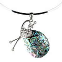 Cowry Peacock with Abalone Cabochon Style Necklace for Women (Multi-Color)