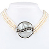 Cowry Tai Ji with Diamond in The Middle Pendant for Women (White)