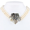 Cowry Three-Layer Flower Style Pendant for Women (Grey)