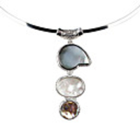 Cowry Three-Layer Irregular Shape Necklace for Women (Multi-Color)