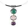 Cowry Three-Layer Round Pearl Shape Necklace for Women (Multi-Color)