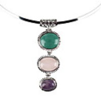 Cowry Three-Layer Round Pearl Shape Necklace for Women (Multi-Color)