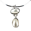 Cowry Two-Layer Elliptical Pearl Style Necklace for Women (White)
