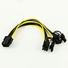 CPU 6 Pin To Graphics Video Card PCI Express Power Splitter Cable 6Pin Female Double 8Pin Male 20cm