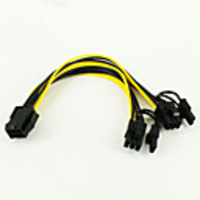 CPU 6 Pin To Graphics Video Card PCI Express Power Splitter Cable 6Pin Female Double 8Pin Male 20cm
