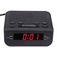 CR-246 Original Modern Design Alarm Clock FM Radio With Dual Alarm Buzzer Snooze Sleep Function Compact Digital Red LED Time Display