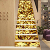 Creative 3d Staircase Diy Sticker Golden Mosaic Home Decoration Sticker Waterproof 3d Three-dimensional Wall Sticker 13 Piece Set miniinthebox