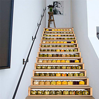 Creative 3d Staircase Diy Sticker Vegetable Canned Food Rack Home Decoration Sticker Waterproof 3d Three-dimensional Wall Sticker 13 Piece Set miniinthebox