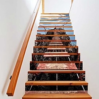 Creative 3d Stairs Diy Stickers Suspension Bridge Between Cliffs Home Decoration Stickers Waterproof 3d Stereo Wall Stickers 13 Piece Set miniinthebox
