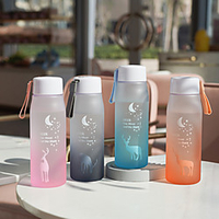 Creative Elk Pattern Plastic Cup Gradient Frosted Water Cup With Sling Portable Handy Cup miniinthebox