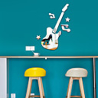 Creative Guitar Notes Wall Stickers Mirror Wall Stickers Decorative Wall Stickers,  Acrylic Home Decoration Wall Decal Wall Decoration 1pc