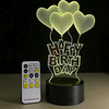 Creative Happy Birthday Touch Switch 3D LED Colorful Night Light With Remote Control miniinthebox
