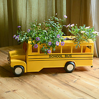 Creative School Bus Iron Flower Pot Indoor Living Room Balcony Green Plant Big Car Potted Garden Outdoor American Rectangle miniinthebox