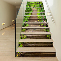 Creative Simple 13pcs Waterfall Scenery Stair Stickers Step Renovation Stickers Decorative Self-adhesive Wall Stickers miniinthebox