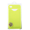 Credit ID Card Holder Silicone Back Case for iPhone 4 Green