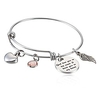 cremation urn bracelet, memorial jewelry, with angle wing charm, god has you in his arm and his heart, adjustable stainless steel bangle.