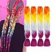 Crochet Hair Braids Jumbo Box Braids Natural Color Synthetic Hair 24 inch Braiding Hair 6pcs 3pcs Heat Resistant