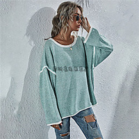 cross-border autumn and winter amazon new sweater round neck sweater loose large size fashion women