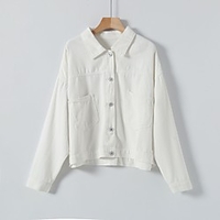 cross-border source of 2020 autumn new white denim jacket miniinthebox