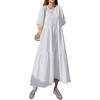 cross-border spring and summer long retro cotton and linen pleated patchwork large loose casual long skirt miniinthebox