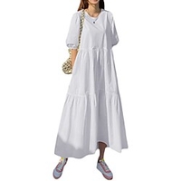 cross-border spring and summer long retro cotton and linen pleated patchwork large loose casual long skirt miniinthebox