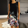 cross-border wish amazon temperament commuter printing was thin white mid-length skirt loose waist suspender dress sleeveless miniinthebox