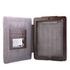Cross Pattern PU Leather Case with Card Holder for iPad 2 Brown