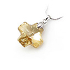 Cross Shaped Crystal Pendant - Champagne