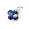 Cross Shaped Crystal Pendant - Dark Blue
