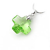Cross Shaped Crystal Pendant - Green