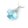 Cross Shaped Crystal Pendant - Light Blue