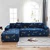 Crown Print 1-Piece Sofa Cover Couch Cover Furniture Protector Soft Stretch Sofa Slipcover Spandex Jacquard Fabric Super Fit for 1~4 Cushion Couch and L Shape Sofa, Easy to Install