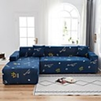 Crown Print 1-Piece Sofa Cover Couch Cover Furniture Protector Soft Stretch Sofa Slipcover Spandex Jacquard Fabric Super Fit for 1~4 Cushion Couch and L Shape Sofa, Easy to Install