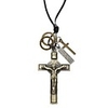 Crucifix Pattern Cow Leather Necklace