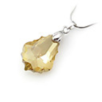 Crystal and 925 Sterling Silver Pendant - Champagne
