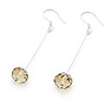Crystal And 925 Sterling Silver With Platinum Plated Earrings