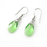 Crystal And 925 Sterling Silver With Platinum Plated Earrings