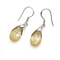 Crystal And 925 Sterling Silver With Platinum Plated Earrings