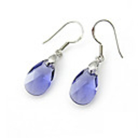 Crystal And 925 Sterling Silver With Platinum Plated Earrings